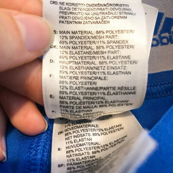 Adidas by Stella McCartney Blue Cropped Athletic Compression Baseball Legging XS - Picture 8 of 8